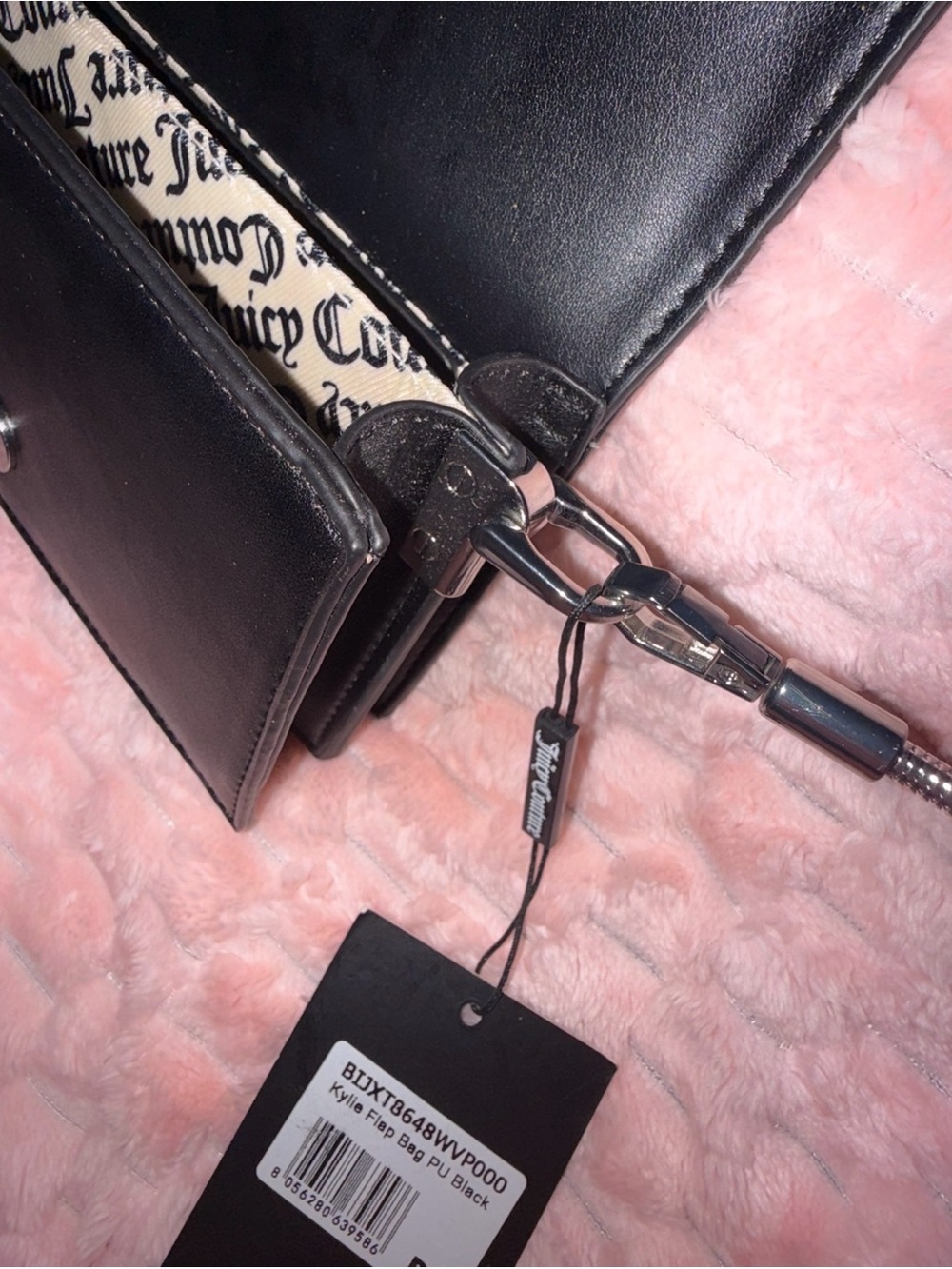 Juicy Couture - UK Edition - Kylie Flap Bag - BLACK - Rhinestone Accent Strings! - Picture 11 of 15
